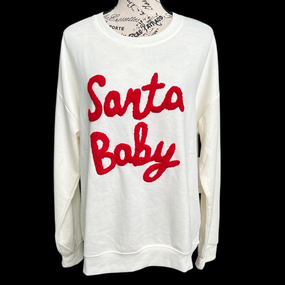 Workshop Santa Baby White Sweatshirt